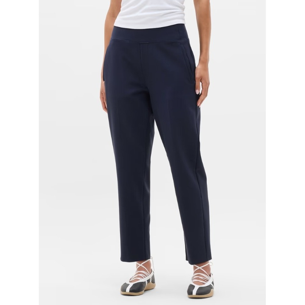 Athleta Endless High Rise Pant Navy Blue Tapered Leg Trousers 10P